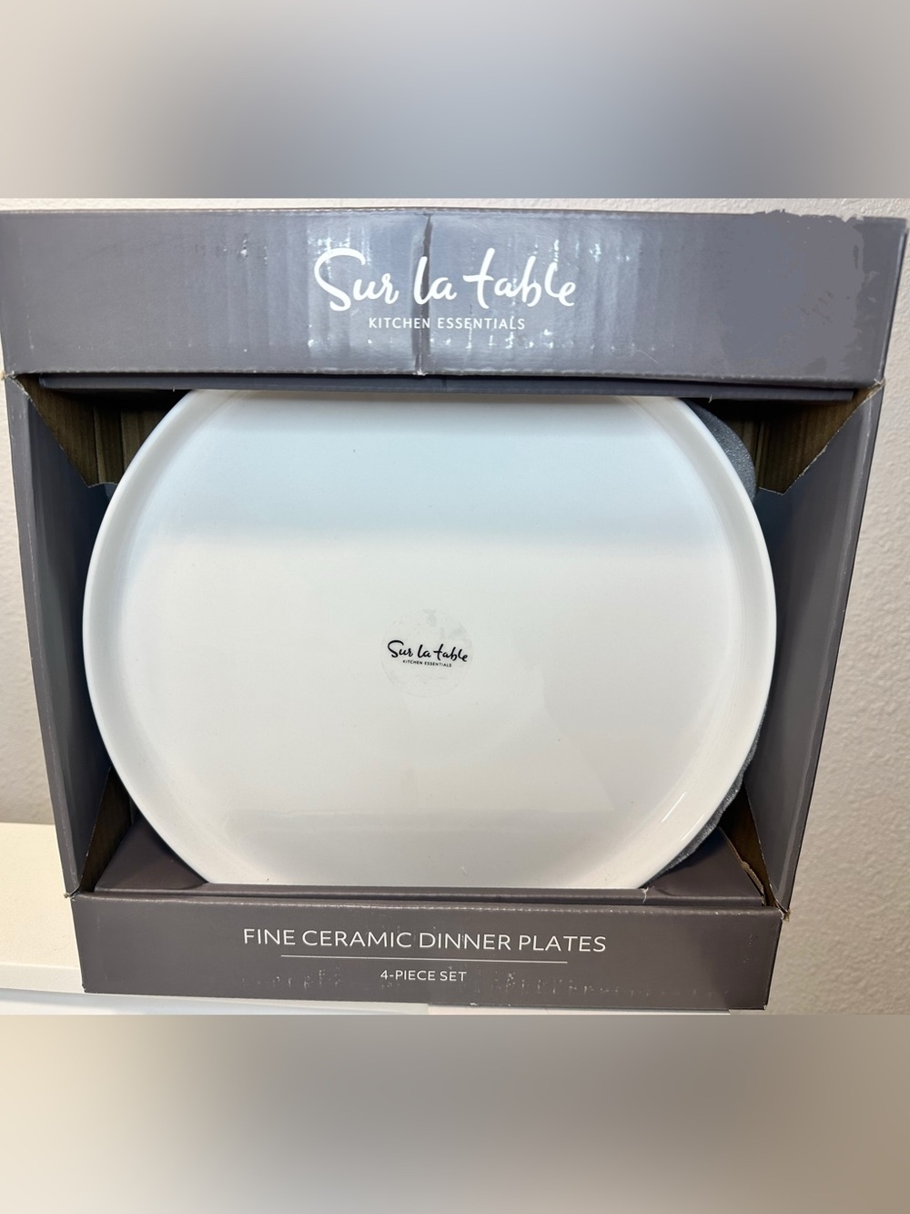 Sur La Table White Ceramic Dinner Plate Set